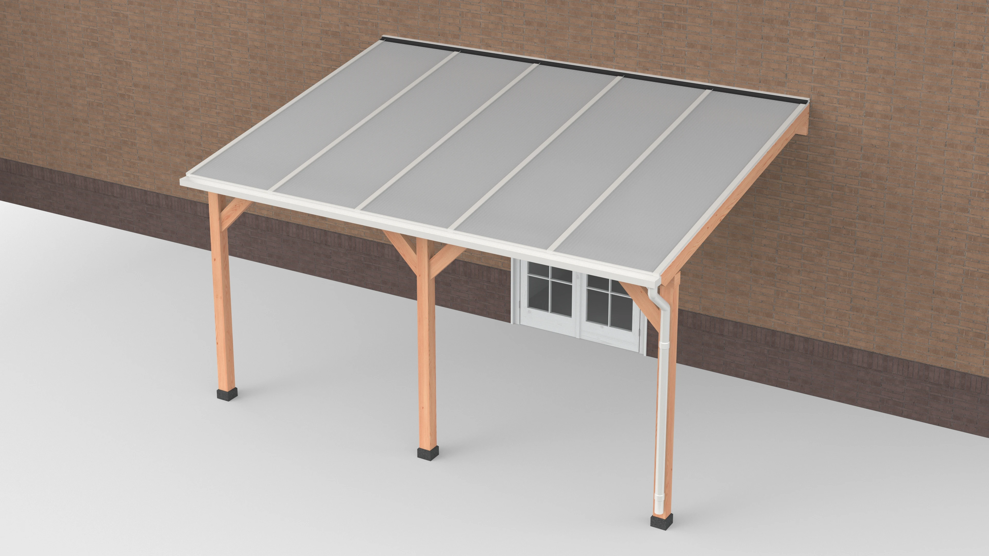 Douglas Terrasoverkapping Wit Polycarbonaat Opaal Geschaafd 500 x 350 cm - Afbeelding 1